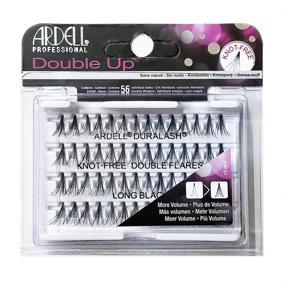 img 1 attached to 💃 ARDELL Long Black Double Individual Knot-Free Double Flares (6 Pack) - Professional Eyelash Extensions