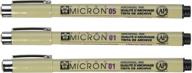 sakura micron pen set zentangle 3pc, black - pack of 1, 3 count logo