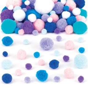 img 4 attached to Baker Ross AV616 Winter Pom Poms – 200-Pack for Kids' Arts and Crafts, Christmas, Gifts, Keepsakes