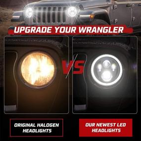 img 3 attached to 🚙 BUNKER INDUST 9” Inch Wrangler JL LED Headlights with Halo DRL,1 Pair Adjustable Headlights for 2018-2021 Jeep Wrangler JL & 2019-2021 Jeep JT Gladiator - High Low Beam Headlamp with Daytime