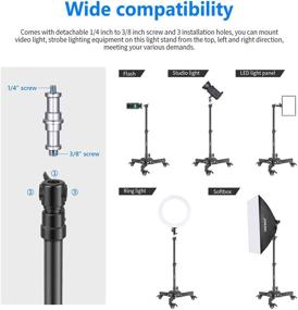 img 3 attached to 📸 Нетвер Heavy-Duty Световой стенд на колесах: регулируемая складная штативная стойка для фотостудии, софтбокса, монолайта и других устройств.