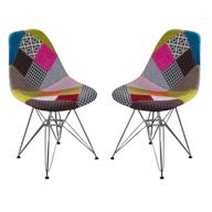 🪑 stylish and contemporary christopher knight home wilmette fabric chair with chromed legs - patchwork design logo