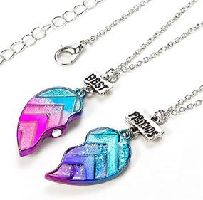 img 1 attached to Best Friends Necklace Set: Unicorn Rainbow Mermaid Shell Pendants - BFF Jewelry Gifts