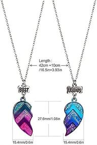 img 2 attached to Best Friends Necklace Set: Unicorn Rainbow Mermaid Shell Pendants - BFF Jewelry Gifts