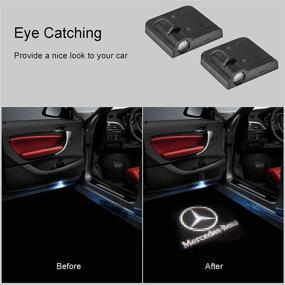 img 2 attached to 🚗 Enhance Your Mercedes Benz with Wireless Ghost Shadow Car Door Lights - Compatible with Mercedes Benz Door Light Logo Projector for C300 C230 C250 CLA250 GLK350 E350 GLC300 E300 Series - Premium Accessories to Welcome and Amaze