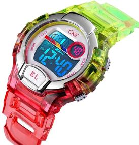 img 1 attached to ⌚ Waterproof Kids Watch for Boys and Girls: Colorful EL Light, Stopwatch, Alarm - Perfect for Sports and Everyday Use!