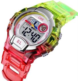 img 3 attached to ⌚ Waterproof Kids Watch for Boys and Girls: Colorful EL Light, Stopwatch, Alarm - Perfect for Sports and Everyday Use!