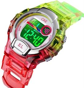 img 2 attached to ⌚ Waterproof Kids Watch for Boys and Girls: Colorful EL Light, Stopwatch, Alarm - Perfect for Sports and Everyday Use!