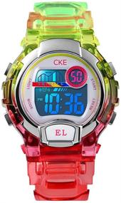 img 4 attached to ⌚ Waterproof Kids Watch for Boys and Girls: Colorful EL Light, Stopwatch, Alarm - Perfect for Sports and Everyday Use!