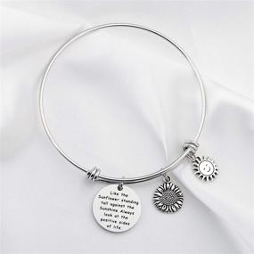 img 1 attached to FUSTMW Sunflower Keychain Positive Inspirational Girls' Jewelry