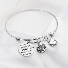 img 3 attached to FUSTMW Sunflower Keychain Positive Inspirational Girls' Jewelry