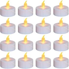 img 4 attached to 🕯️ Nancia Tea Lights: 100-Pack Flameless LED Candles, Flickering Warm Yellow, 100 Hours Battery-Powered Tea Lights - Perfect for Party, Wedding, Birthday, and Home Decoration!