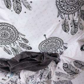 img 1 attached to 🌙 LAMEJOR Bohemian Dreamcatcher Duvet Cover Set - Luxury Soft Queen Size Bedding Set with Comforter Cover (Includes 1 Duvet Cover + 2 Pillowcases) in White