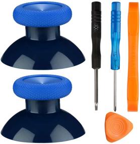 img 4 attached to 🎮 Enhance Your Gaming Experience with TOMSIN Replacement Thumbsticks for Xbox One/PS4 Controllers - True Rubberized Original Joysticks for Xbox One S (2 Pcs) (Blue)