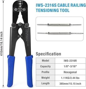 img 3 attached to IWISS IWS-2316R: The Ultimate Heavy Duty Cable Railing Swage Tool for Stainless Steel Wire Rope Tensioners