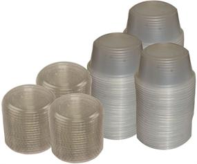 img 3 attached to 🥤 Convenient and Versatile: Primebaker Disposable Translucent Plastic Cups with Lids - 100 Count, 3 1/4 Ounce