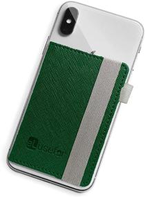 img 4 attached to 📱 Stick-On Phone Wallet: Dark Green Sleeve Credit Card Holder for iPhone/Android - Waterproof, Travel-Friendly & Versatile