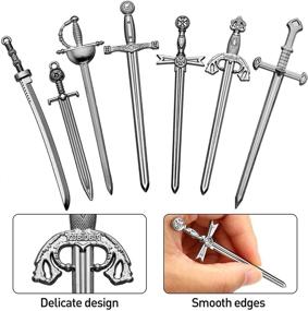 img 3 attached to 🗡️ Antique Sword and Knife Bookmark Charms - DIY Necklace and Bracelet Jewelry Making, 21 Pieces (Black)