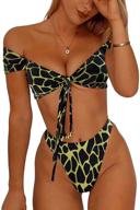 prettygarden leopard off shoulder bandeau bathing suit: flaunt your style with women's clothing for swimsuits & cover ups logo