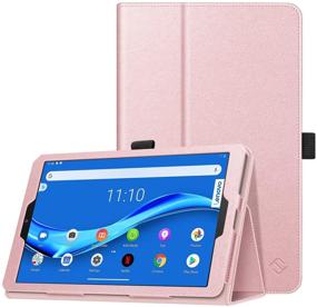 img 4 attached to 📚 Fintie Premium PU Leather Folio Cover for Lenovo Tab M8 HD / Smart Tab M8 / Tab M8 FHD - Rose Gold | Compatible with TB-8505F TB-8505X TB-8505FS TB-8705F 8” Tablet