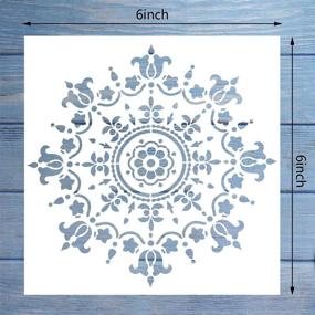 img 3 attached to 🎨 Set of 9 Mandala Painting Stencils (6 x 6 inch) for DIY Stones, Floor, Wall, Tiles - Laser Cut Templates for Reusable Art & Craft Supplies on Fabric, Wood