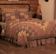 🛏️ vhc brands prescott king quilt 110wx97l - country rustic lodge design in russet - enhanced seo logo