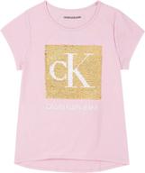 calvin klein girls flippable sequin girls' clothing for tops, tees & blouses logo