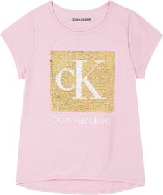 img 4 attached to Calvin Klein Girls Flippable Sequin Girls' Clothing for Tops, Tees & Blouses