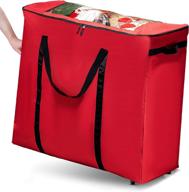 🎄 organize and transport decorations with ease: zober 600d rolling decoration bag with pvc cover (red) logo