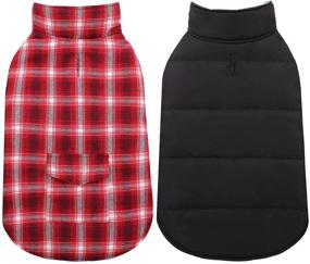 img 4 attached to 🐶 Kuoser Dog Winter Coat: Reversible Plaid Vest for Cold Weather, Waterproof & Warm Apparel with Furry Collar (XS-3XL)