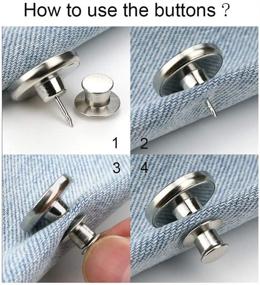 img 2 attached to 👖 Silver Instant Jean Button Pins for Pants - No Sew or Tools Required! 4 Sets of Replacement Buttons for Jeans, Simple Installation, Reusable and Adjustable