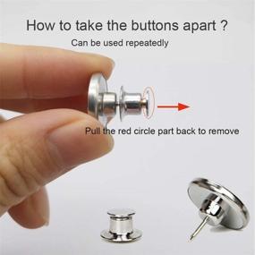 img 3 attached to 👖 Silver Instant Jean Button Pins for Pants - No Sew or Tools Required! 4 Sets of Replacement Buttons for Jeans, Simple Installation, Reusable and Adjustable