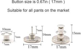 img 1 attached to 👖 Silver Instant Jean Button Pins for Pants - No Sew or Tools Required! 4 Sets of Replacement Buttons for Jeans, Simple Installation, Reusable and Adjustable