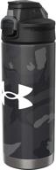 🚰 under armour 16oz protégé water bottle: stainless steel, vacuum insulated, leak resistant lid, ideal for kids & adults, all sports, gym, camping, fits bike holder logo