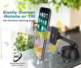 img 1 attached to 📱 Mighty Mount Magnetic Phone Holder for Car - Secure Dashboard Windshield Mount for iPhone 11 XS Pro Max X XR, Samsung Galaxy S9 S8+ Note