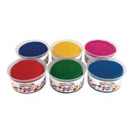 🌈 colorations glitter dough: 6 pounds, 6 bright glitter colors, non-toxic, resealable tubs, soft & pliable for sensory play and stem activities - pack of 6 (1 lb.) logo