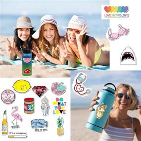 img 4 attached to 🌟 46pcs Set of Cute, Waterproof Stickers for Water Bottles, Skateboards, Snowboards, Luggage, Laptop