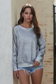 img 2 attached to 👚 Dokotoo Women's Lightweight Crewneck Long Sleeve Casual Pullover Sweatshirts Tops Shirts