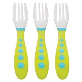 img 1 attached to Gerber Graduates Kiddy Cutlery Forks, Green, Pack of 3