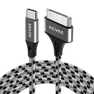agvee [2 pack 3ft] usb-c to 30 pin cable for iphone 4/4s, ipad 1/2/3, ipod - braided metal shell type-c to 30pin adapter charging charger data cord, gray logo