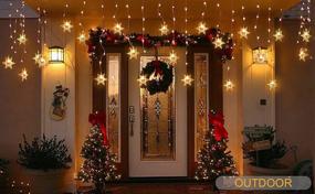 img 3 attached to Snowflakes LED Curtain String Lights: 11.5ft/3.5M 96LED - Perfect for Christmas, Weddings, Birthdays, Indoor and Outdoor Decor - Warm White