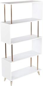 img 1 attached to 📚 Stylish Southern Enterprises Beckerman Bookcase in Gold - Organize Your Space with Elegance