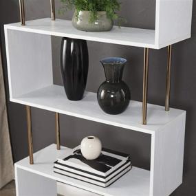 img 2 attached to 📚 Stylish Southern Enterprises Beckerman Bookcase in Gold - Organize Your Space with Elegance