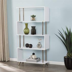 img 3 attached to 📚 Stylish Southern Enterprises Beckerman Bookcase in Gold - Organize Your Space with Elegance