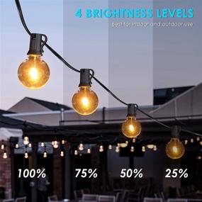 img 3 attached to 🌞 Waterproof Outdoor Solar String Lights - 50FT LED Patio String Lights with Remote Control &amp; Dimmable 4 Lighting Modes for Garden Patio Porch (Warm White)