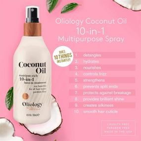 img 3 attached to 🥥 Oliology Coconut Oil 10-in-1 Multipurpose Spray: Leave-in Treatment for All Hair Types, Frizz Control, Hydration, and More! (8.5 oz)