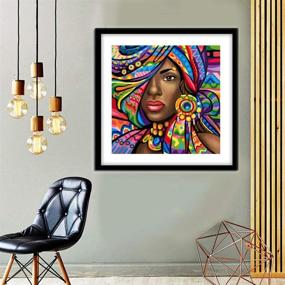 img 1 attached to 💎 Diamond Embroidery Painting Kit for Adults: BENBO African Woman DIY 5D Full Drill Crystal Diamond Paint by Number Kits, Cross Stitch Rhinestone Painting Pictures Arts Craft for Home Decor - 15.8x15.8In