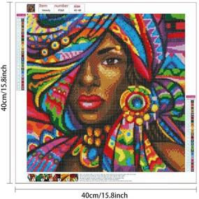 img 2 attached to 💎 Diamond Embroidery Painting Kit for Adults: BENBO African Woman DIY 5D Full Drill Crystal Diamond Paint by Number Kits, Cross Stitch Rhinestone Painting Pictures Arts Craft for Home Decor - 15.8x15.8In