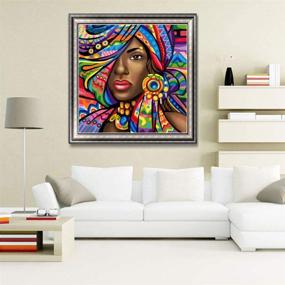 img 3 attached to 💎 Diamond Embroidery Painting Kit for Adults: BENBO African Woman DIY 5D Full Drill Crystal Diamond Paint by Number Kits, Cross Stitch Rhinestone Painting Pictures Arts Craft for Home Decor - 15.8x15.8In