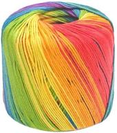 colorful rainbow gradient cotton yarn skeins for hand knitting diy projects - heallily 1 roll 133m soft yarn segment for hats, shawls, sweaters, blankets, and costumes logo